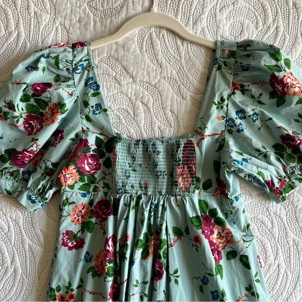 Urban Outfitters x Laura Ashley - Penelope Babydoll Mini Dress - Blue - Picture 11 of 14